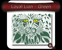 Loyal Lion - Green Note Card