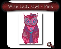 Wise Lady Owl - Pink Bohemian Note Card